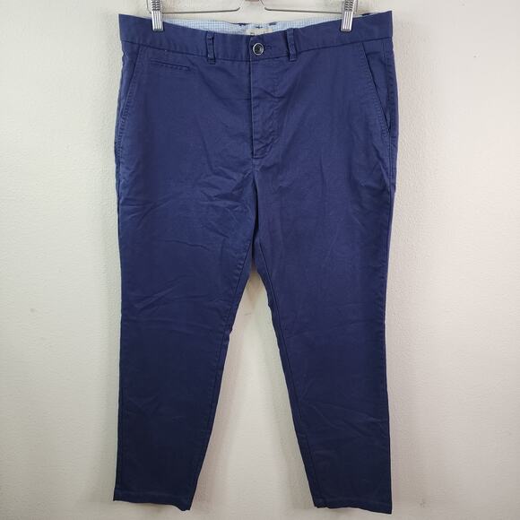 Perk Pants Mens 38x30 Navy Slim Fit Stretch Chino Preppy Golf Huckberry - Picture 1 of 8